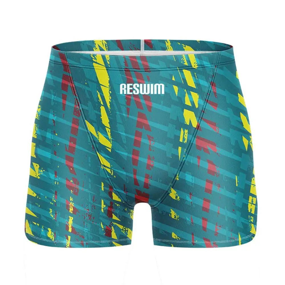 Summer Men's Swim Jammer Swimsuit Shorts Swimming Surfing Trunks Beach Tights Shorts Quick Dry Surf Pantalones Jammers Swimwear