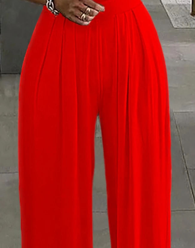 New Style Women 2024 Early Spring Summer Jumpsuit Elegant Short Sleeve Rose Detail Off Shoulder Wide Leg Commuting Jumpsuit