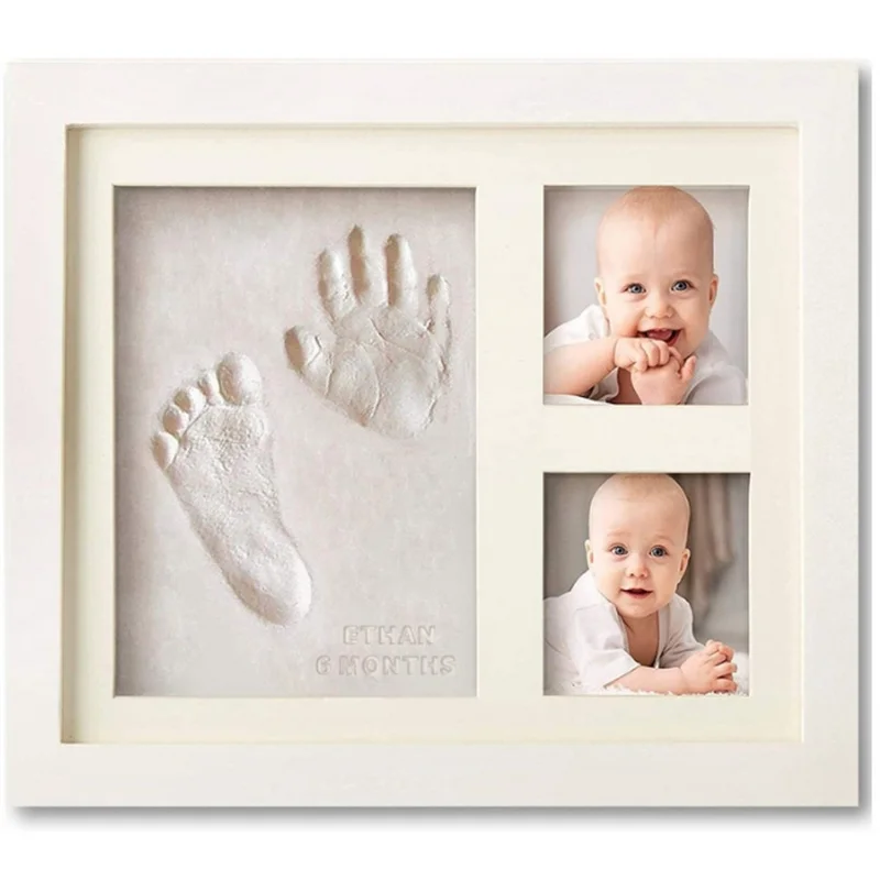Newborn Baby Hand Foot Print DIY Photo Frame With Mold Clay Imprint Kit Non-toxic Baby Souvenirs Milestone Decor Gift hand and footprint kit hand and footprint clay