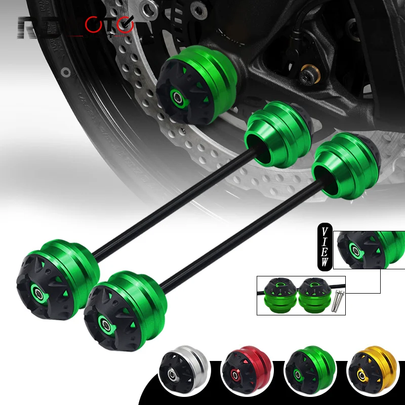 

For Kawasaki Ninja ZX-10R 2016-2020 2021 2022 2023 Motorcycle Front Rear Wheel Fork Slider Axle Crash Protector Cap ninja zx10r