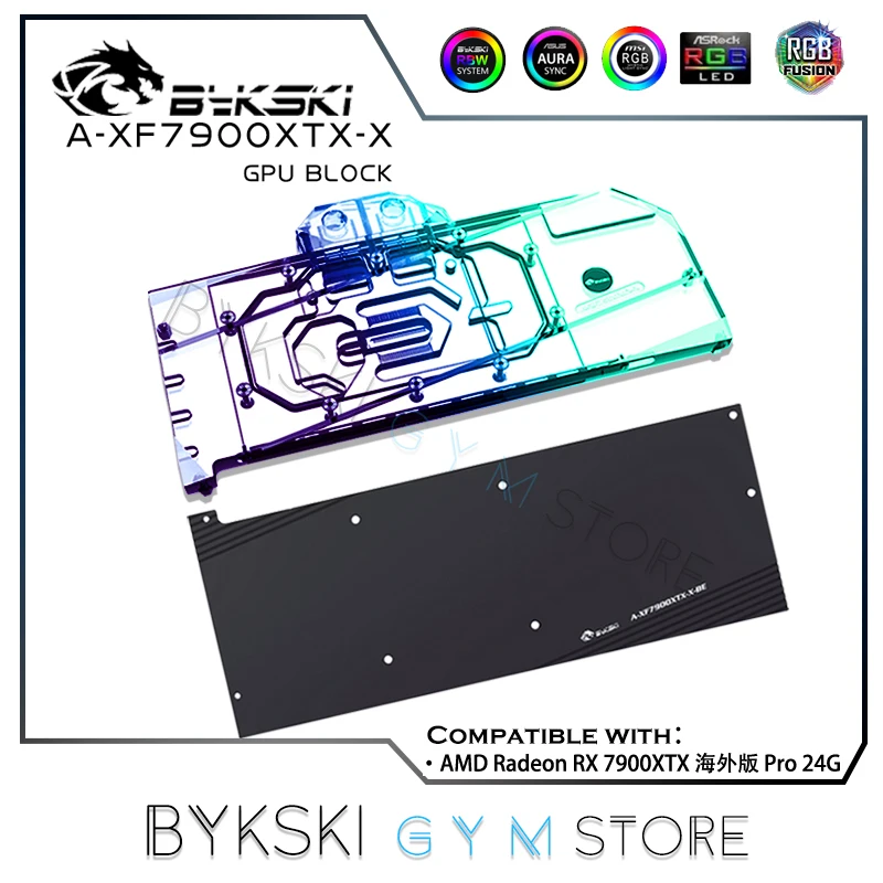 Bykski 7900Xt Blocco Acqua Per Amd Radeon Rx 7900Xtx Gpu Watercooler 5V 12V Rgb Mb Sync A-Xf7900Xtx-X
