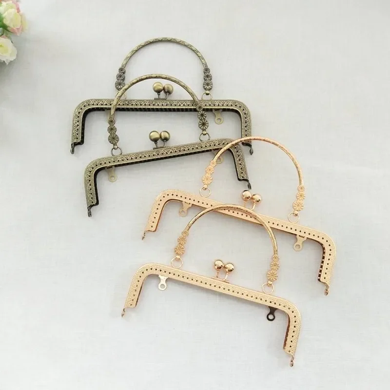 4PCS Metal Handbag Handle Frame Kiss Clasp Lock Handle Arch for DIY Purse Bag Fashion New Fashion DIY Craft 18CM 20CM