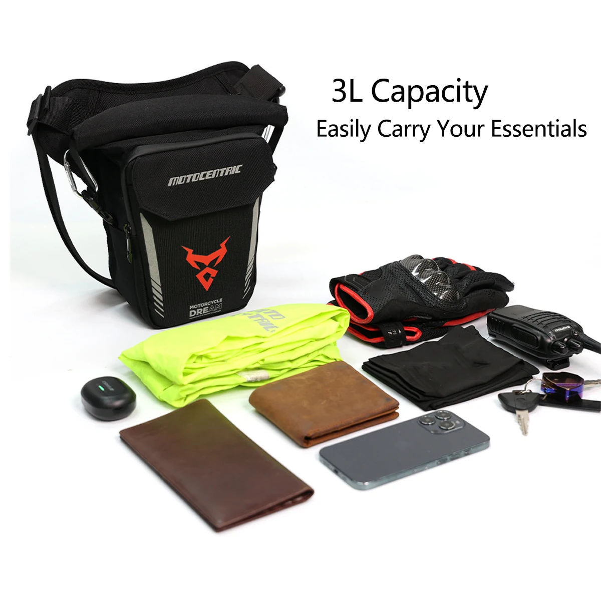 Motorcycle Knight Multifunctional Drop Leg & Waist Backpack - Black Fanny Pack Accessory