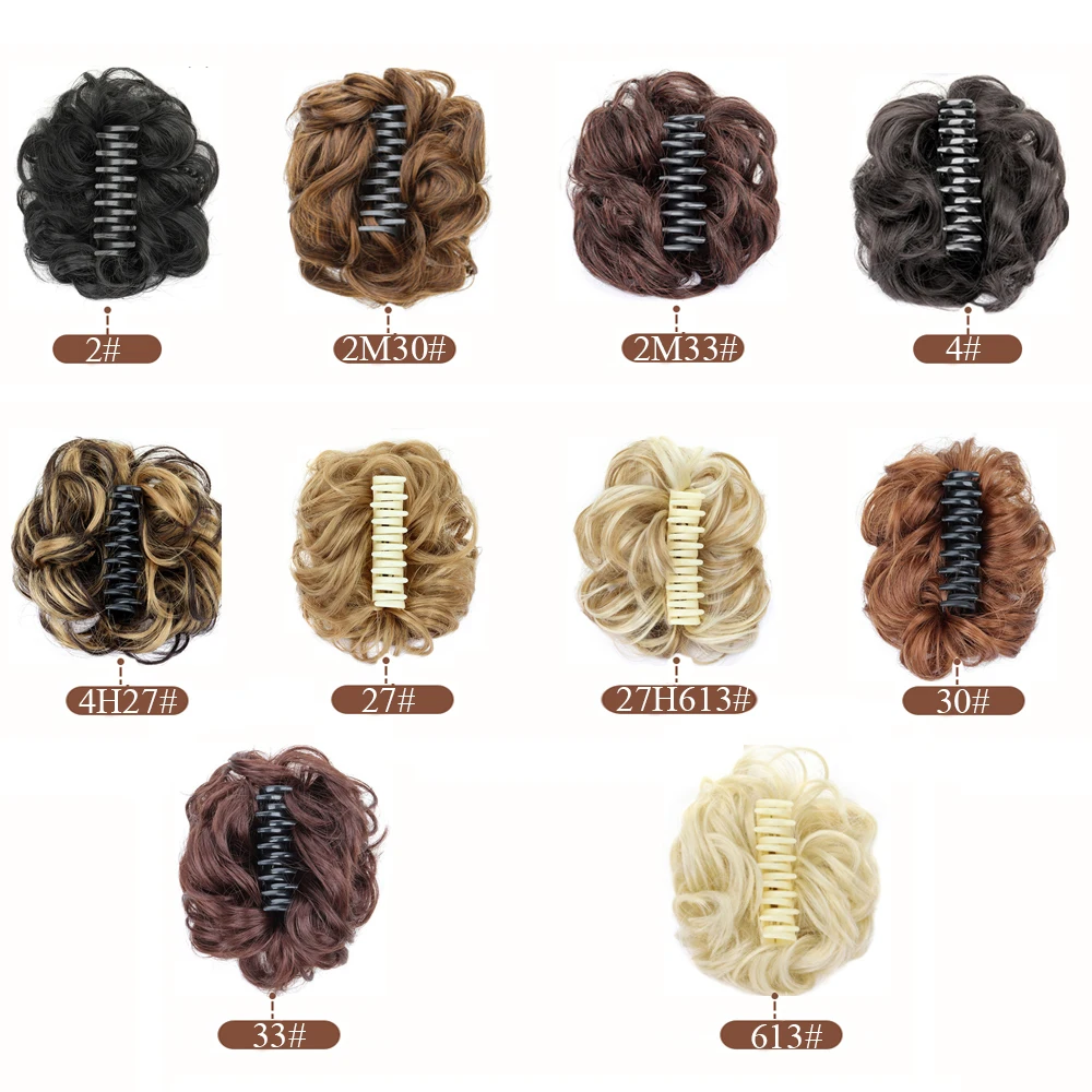 엉킨 곱슬머리 번 클로 클립 합성 헤어피스 여성 패션 우아한 헤어스타일 액세서리 모든 경우에 빠르고 쉽게 착용 가능