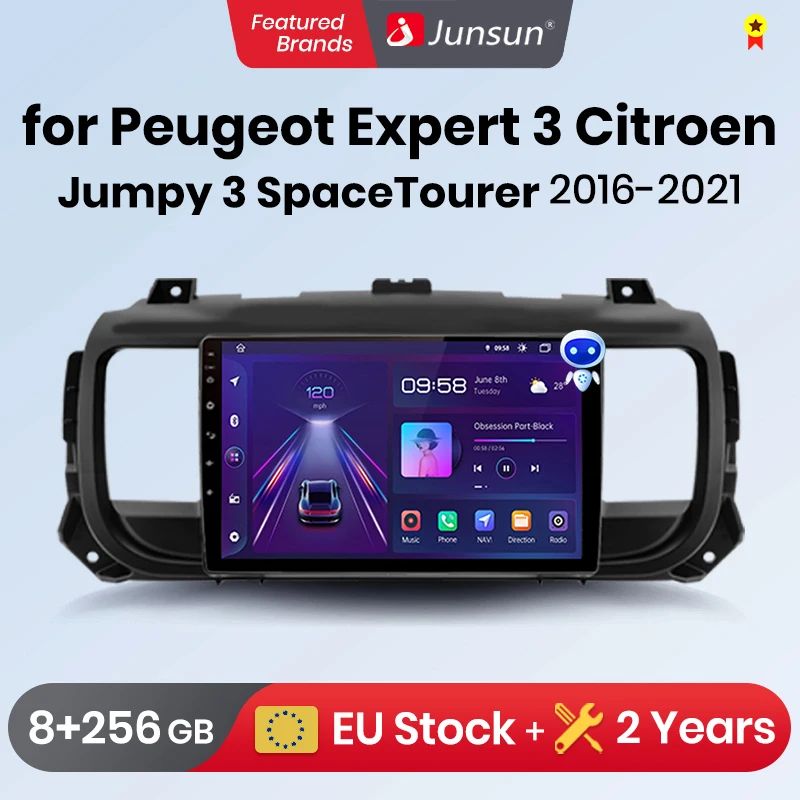 Junsun Car Radio For Peugeot Expert 3 Citroen Jumpy 3 SpaceTourer wireless CarPlay Android Auto No 2 din 2din DVD