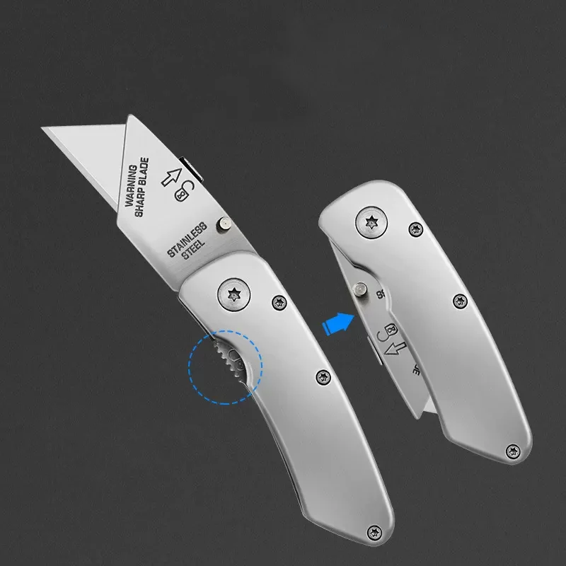 Aluminum Alloy Retractable Box Cutter, Boxes Opener Heavy Duty Razor Blades  Utility Knife for Cardboard, Carton and Warehouse - AliExpress