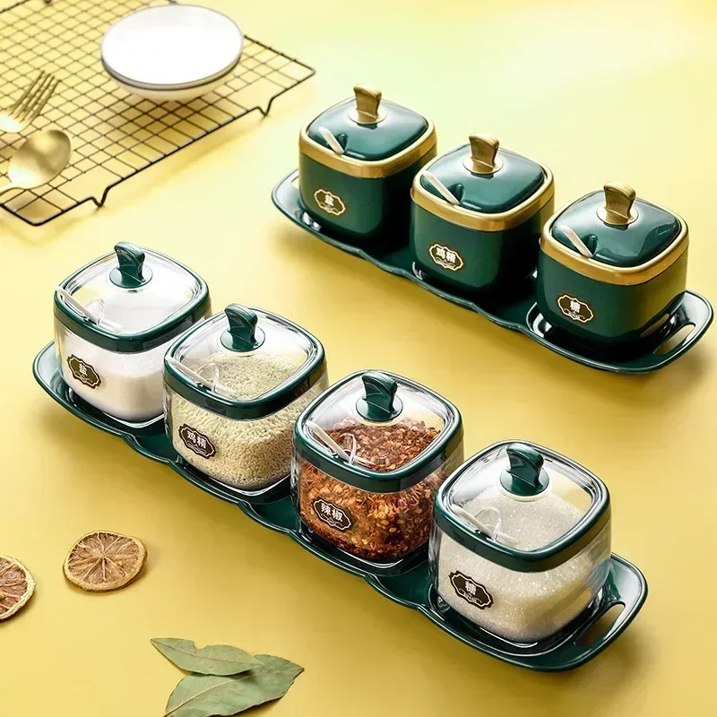 Seasoning Box Salt Shaker Seasoning Combination Set Bottle Can Kitchen Light seasoning jar