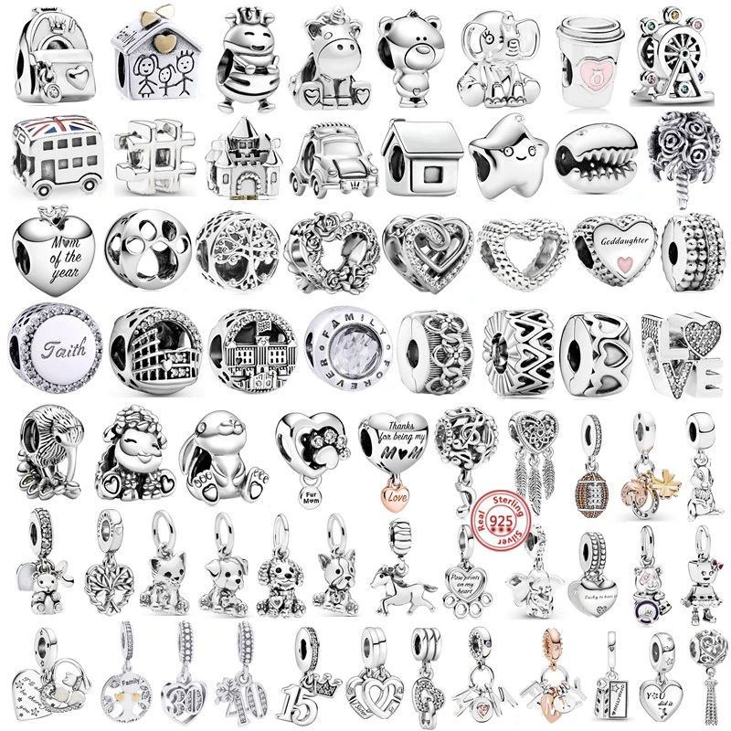 WOSTU 925 Sterling Silver Family Heart Charm - Compatible With Biagi, Troll, Chamilia Bracelets
