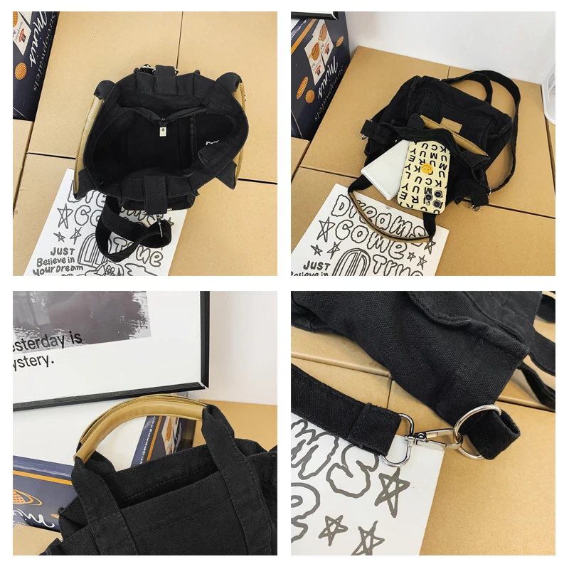 Small Canvas Tote Bags For Women 2022 Luxury Designer Handbag Casual Shoulder Crossbody Bags Eco Bag Korean Messenger Bag Y2K