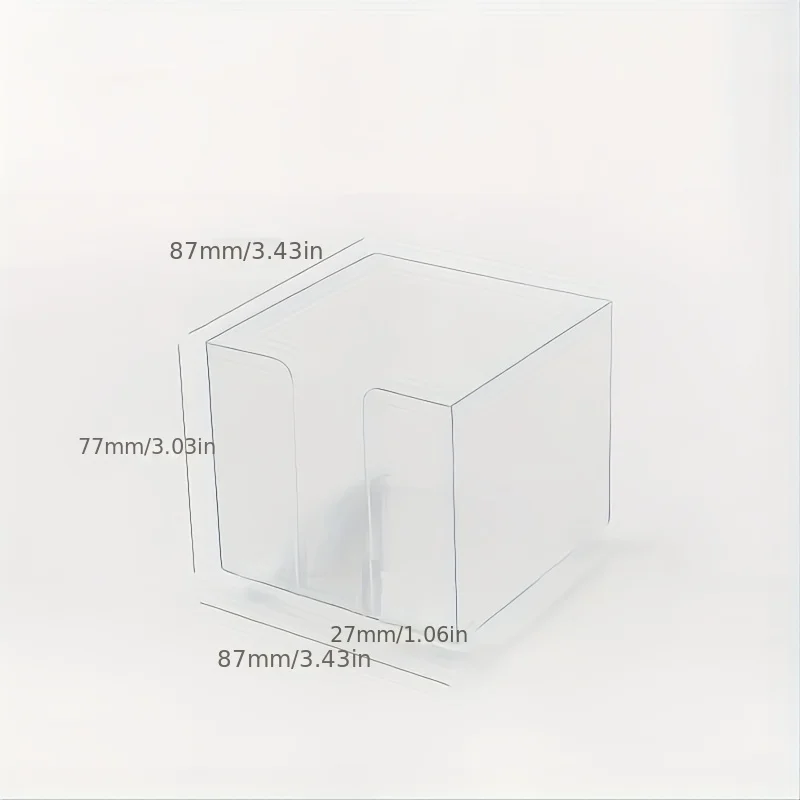 Set, 700 Sheets Note Paper & 1pc Storage Box, Desktop Rectangular Acrylic Transparent, Student Dorm Stationery Sundries Storage 3