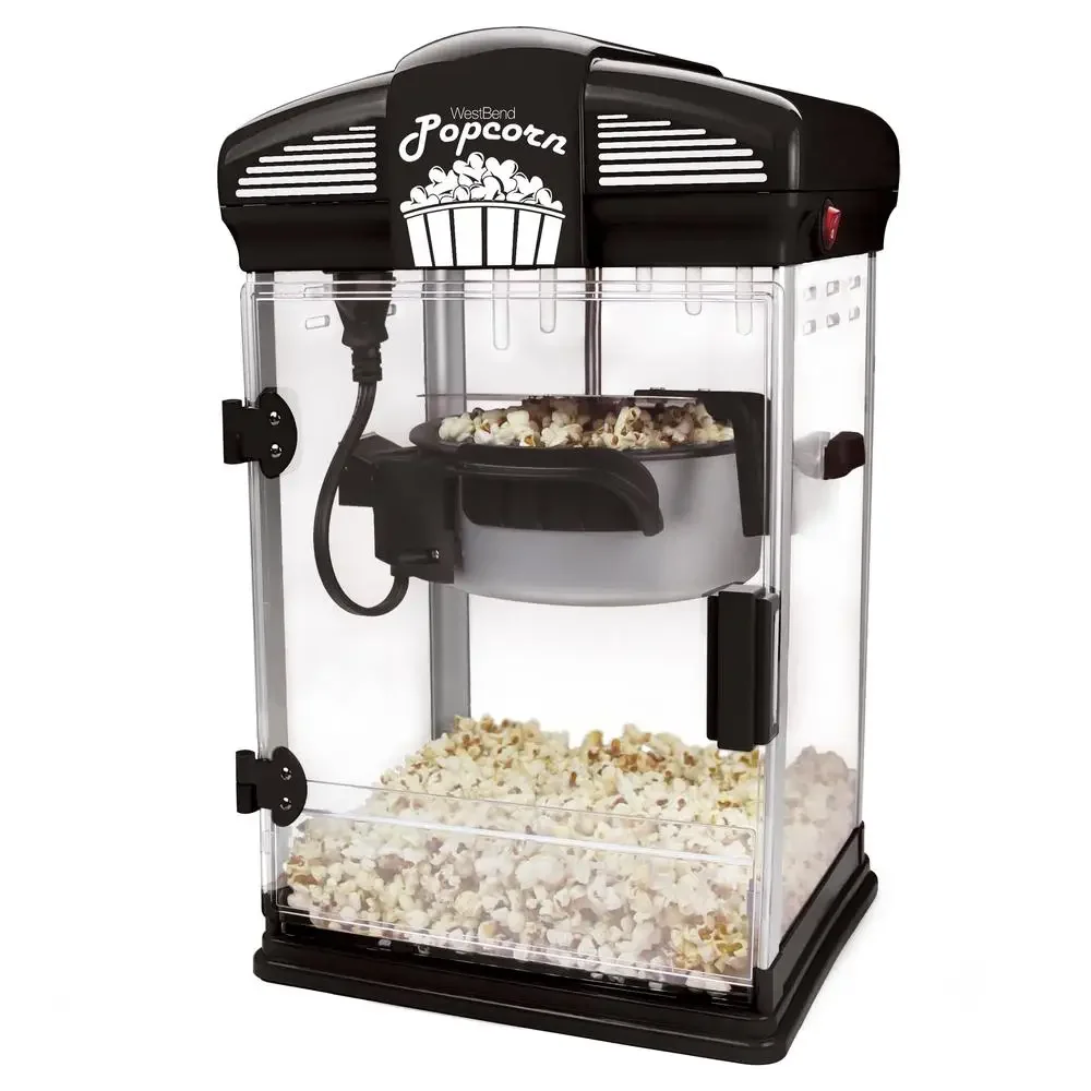 Nonstick Kettle Popcorn Maker with Measuring Cup and Scoop 4 Qt Theater Style Black Hot Oil Popping Easy Cleanup and Storage 3
