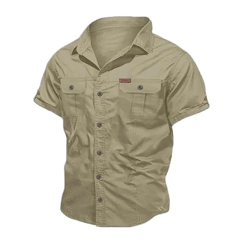 Men Summer Outdoor Cargo Short Sleeve Shirt US SWAT Tactical Lightweight Quick Dry Multi-pocket Casual Camping Safari Work Shirt