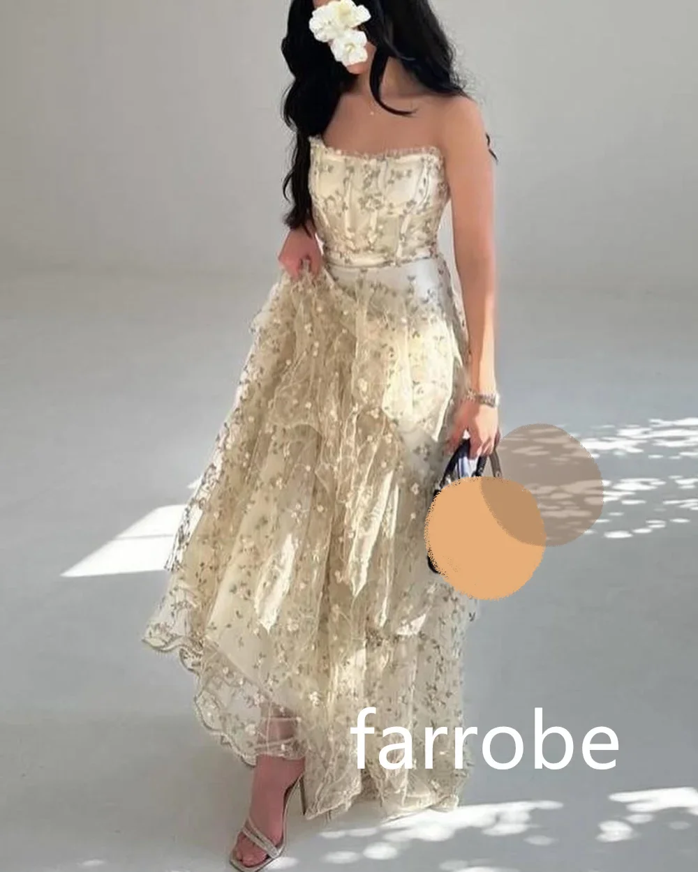 Customized Matching Net Pleat A-line Strapless Midi Dresses Homecoming Dresses Classic Exquisite Modern Style Pastrol Unisex prom dresses prom dress