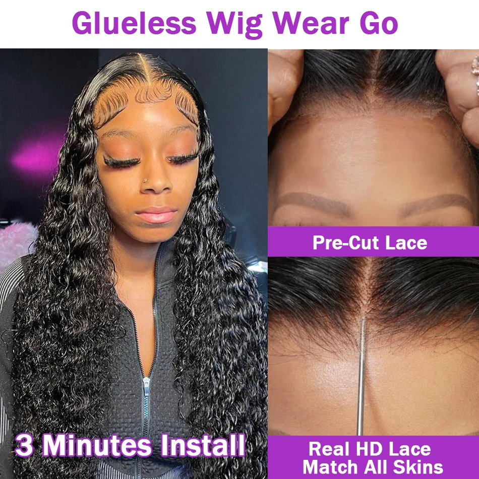 13x4 Hd Lace Front Ready To Go Wear Wigs 5x5 Lace Glueless Human Hair Brazilian Curly Deep Wave 13x6 Lace Frontal Wig PrePlucked