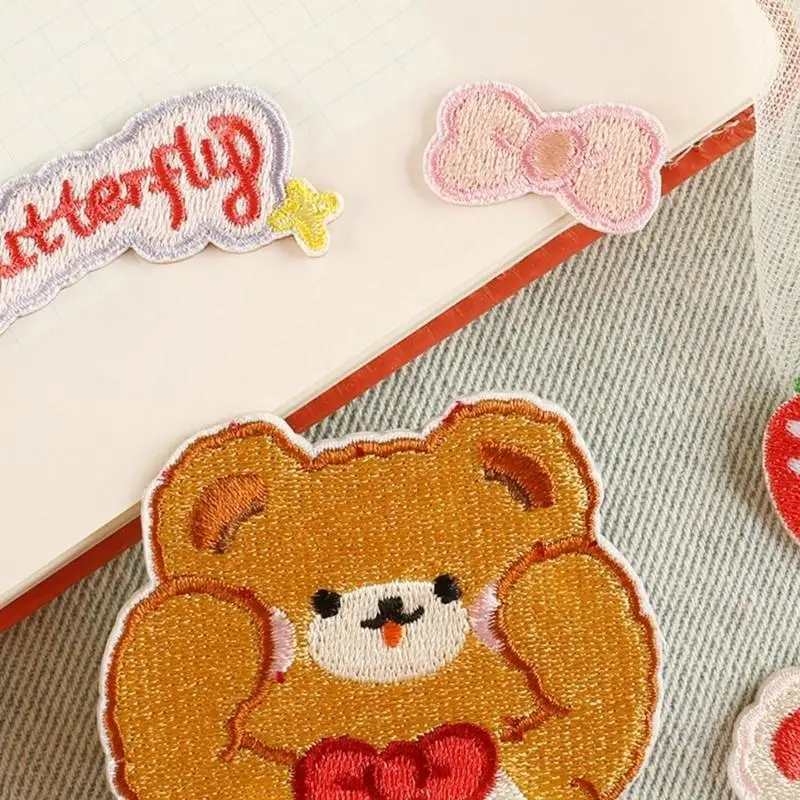 8 PCs Cartoon Tier gestickte Flecken Eisen auf Flecken Nähen auf Applique -Flecken Y08E – Detail 1