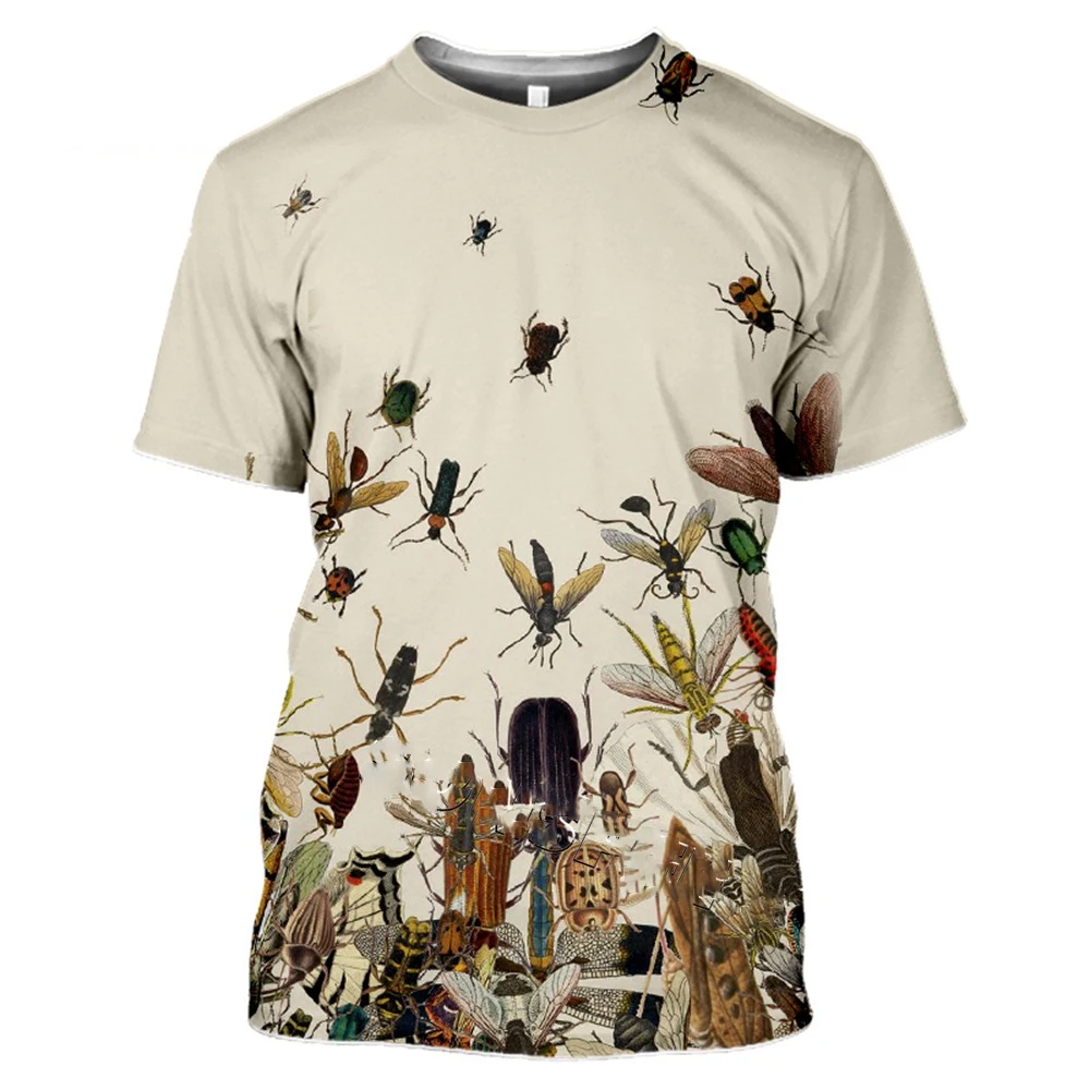 

Men's T-shirt 3D Print Insect Pattern Tops Summer O-Neck Casual Short Sleeve Oversized Pullover Fashion Streetwear Men Clothing