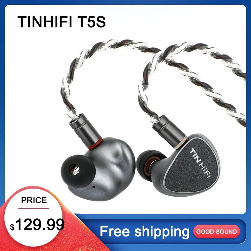 TINHIFI T5S сбалансированные Hi-Fi наушники высокой четкости IEMs проводные наушники-вкладыши со съемным кабелем IEM для музыкантов