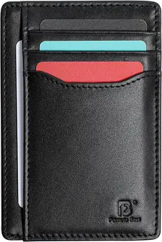 Pomelo Best Portafoglio da uomo, Portafoglio sottile in vera pelle con blocco RFID, Porta carte di credito ultrasottile per 7 carte e contanti