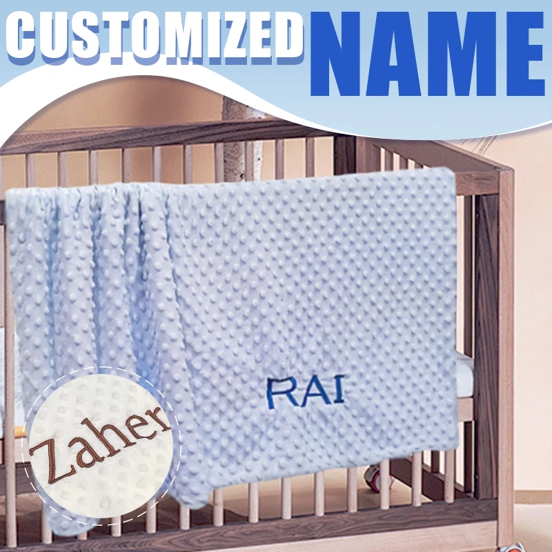 Personalized Soft Fleece Baby and Toddler Blanket - Custom Name Swaddle and Stroller Wrap Gift