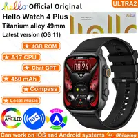 2025New Smartwatch Official Original Hello Watch 4 Plus ULTRA2 49mm AMOLED 4G ROM NFC GPT Compass Bluetooth Call Clock Men Women 1