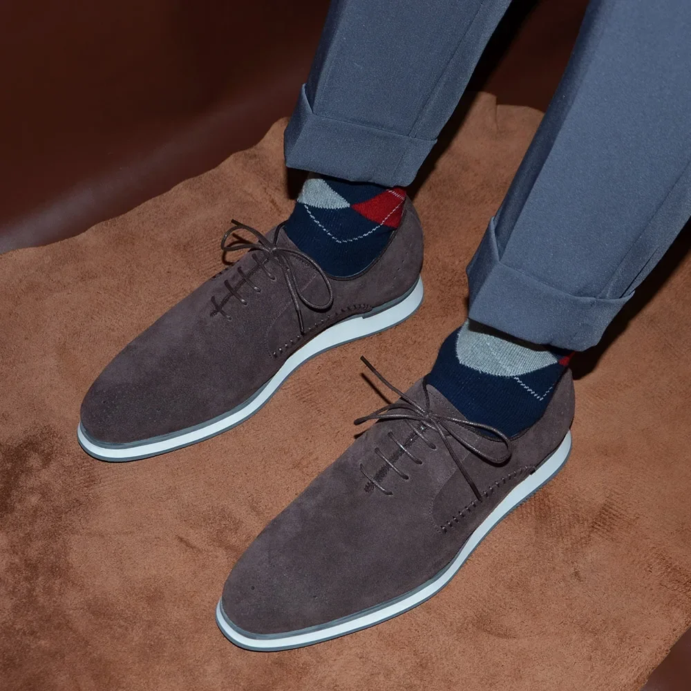 Classic Mens Cow Suede Leather Oxford Sneaker Lace-up Business Office Casual Footwear Autumn Winter Men Shoes Male Flats mens shoes