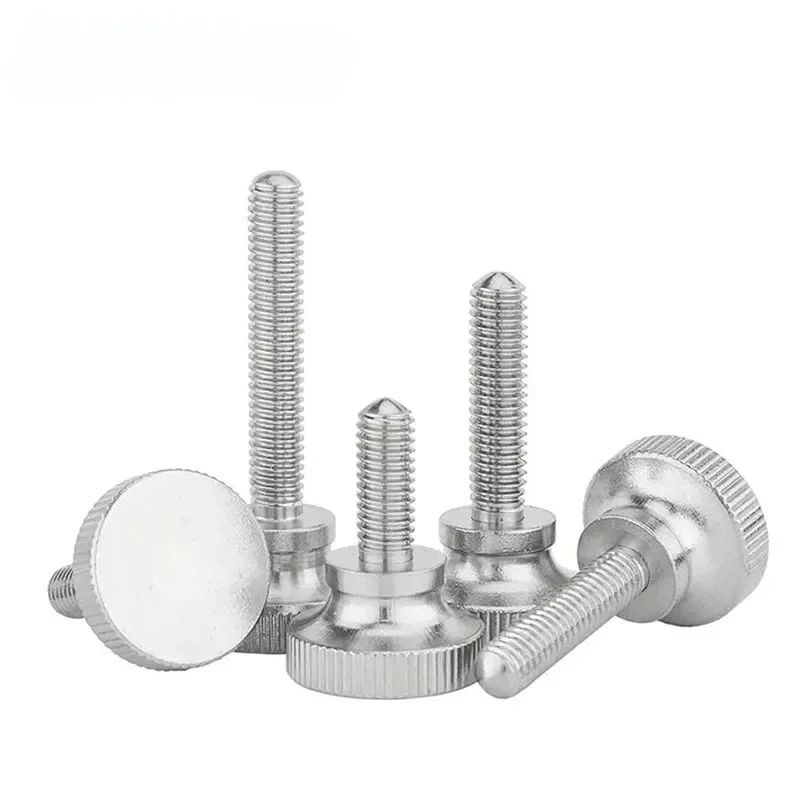 304 Stainless Steel Thumb Curtain Wall Glass Lock Screw GB834 M2 M3 M4 M5 M6 Knurled Step High Head Hand Tighten Adjust Screw