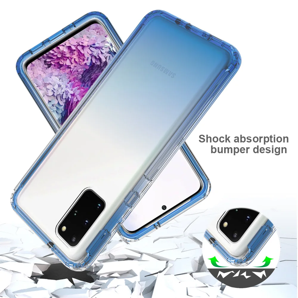 Luxury Candy Color Transparent Shockproof Phone Case - TPU+PC Hybrid Cover