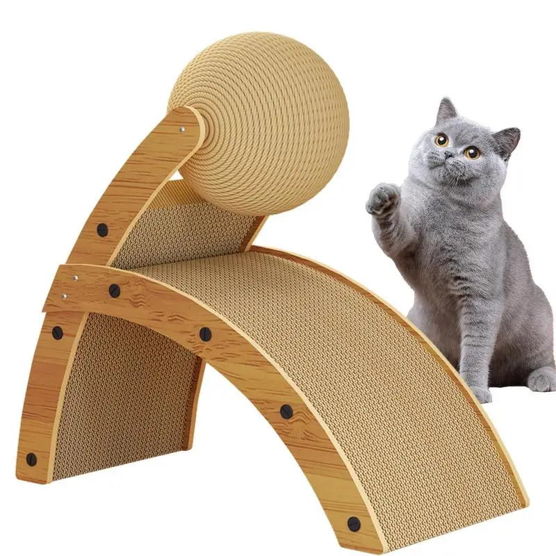 

Cat Scratcher Board Wear-Resistant Vertical Cat Scratchers With Ball Durable Wooden Scratching Pads For Living Rooms and indoor