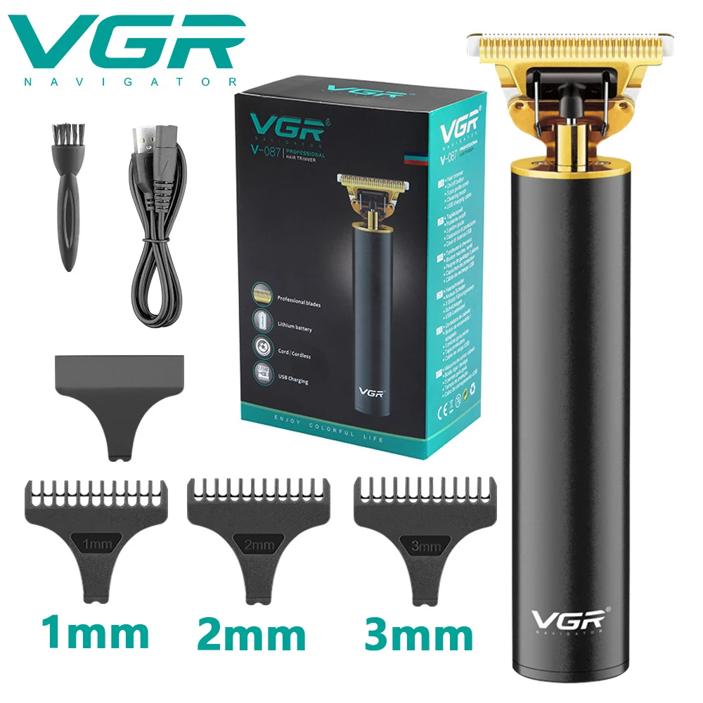 

VGR T9 Hair Trimmer Professional Hair Clipper Rechargeable Hair Cutting Machine Cordless T Blade Beard Trimmer for Men V-087