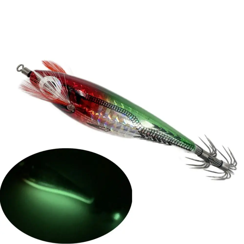 

2pcs Fishing tackle Wood shrimp lures 2023 Jigs Lead sinker Octopus lure Explosive hook Laser Squid hook Simulation