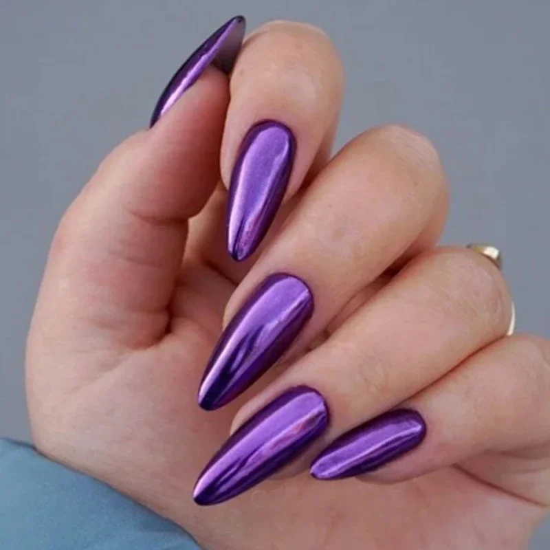 18mlMirrorNailPolishQuickdryingMetallicSilverPurpleRoseGold