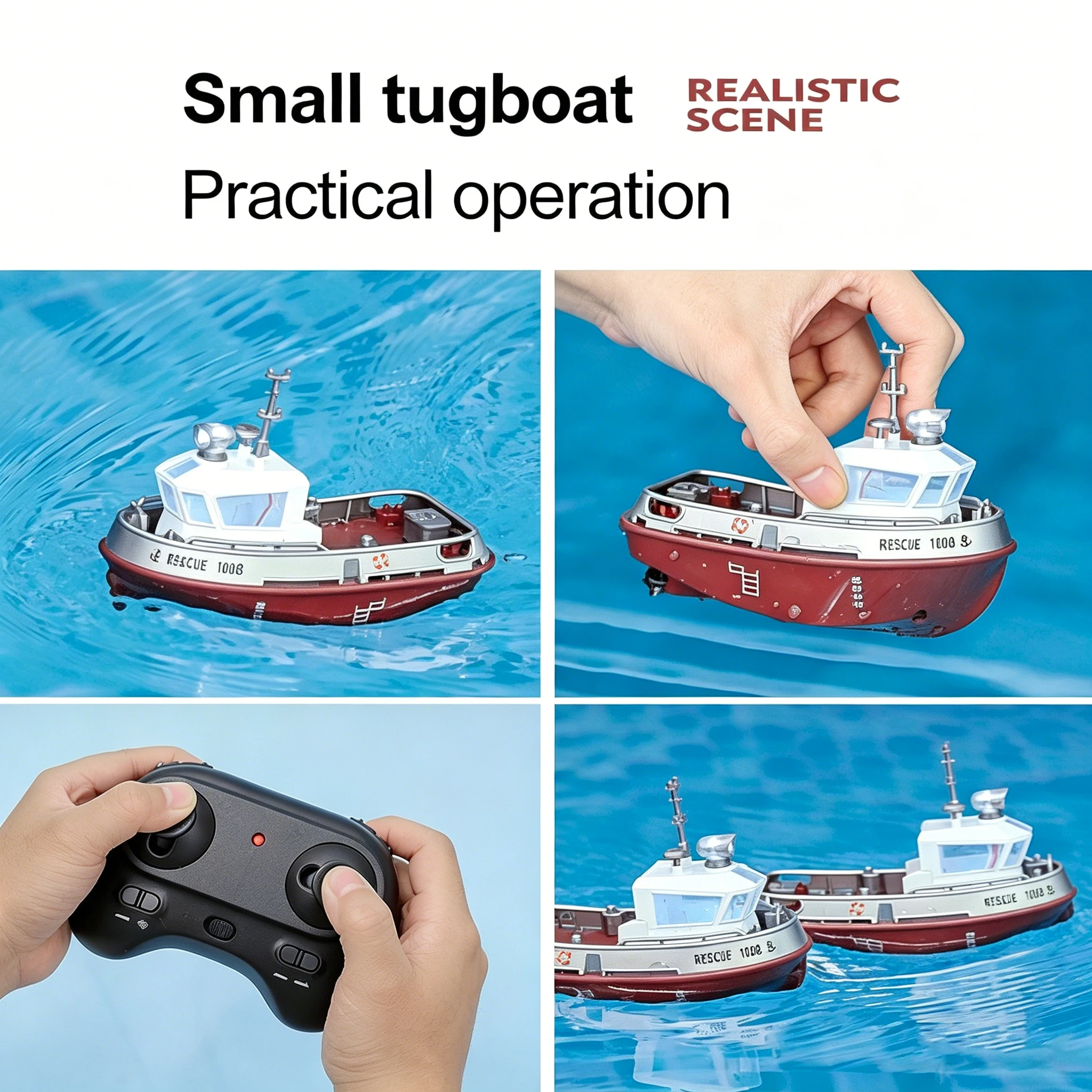 RC Tugboat 1:32 Bateau Télécommandé LED 2.4GHz - Jouet Eau