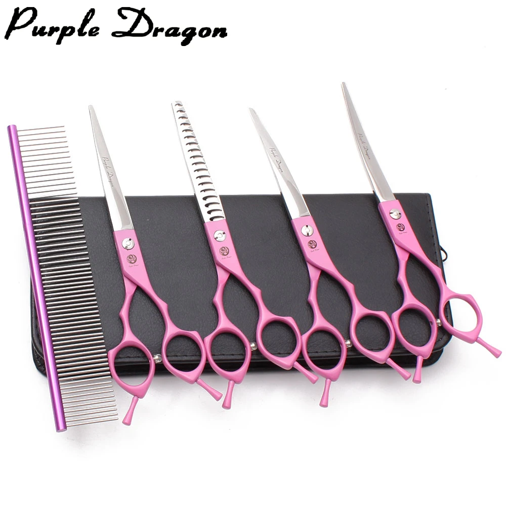 Dog Grooming Scissors 6.5" 7" 440C Straight Scissors Thinning Shears Curved Shears Animal Professional Pet Z3009 dog grooming scissors