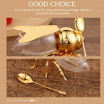 Decorative Bee-Shaped Honey Jar Bee Shaped Honey Jar Storage Dispensing Container Big Belly Simulation Bee Shape Honey Jar 6
