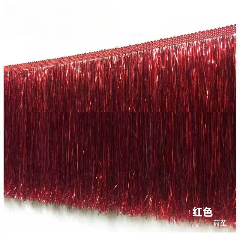 20cm High Gold and Silver Colorful Silk Tassel Fine Fringe Sparkling Stage Performance Costume Accessories