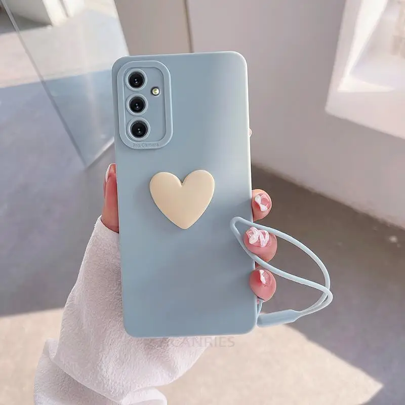 thumbnail image 1 of A 54 34 14 24 13 Love Heart Lanyard Silicone Case For Samsung Galaxy A54 A34 A14 A13 5g A24 4g A04s M34 M54 M23 M52 Camera Cover, 1 of 5