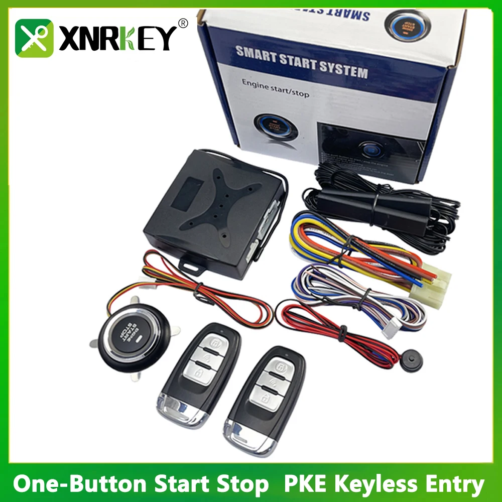 

XRNKEY Auto Start Stop Keyless Entry Engine Start Alarm System Push One-Button Car Alarm Remote Starter Stop Car Acces