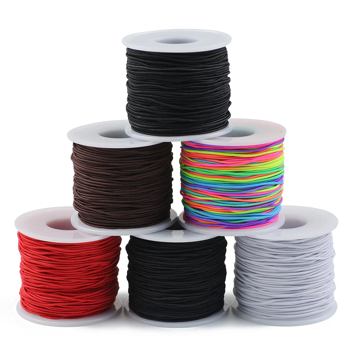 Elastic Beading Cord 1 Roll Rainbow Elastic Beading Cord Colorful Stretchy Crafting Thread String For DIY Jewelry Making Bracelet Necklace Supplies