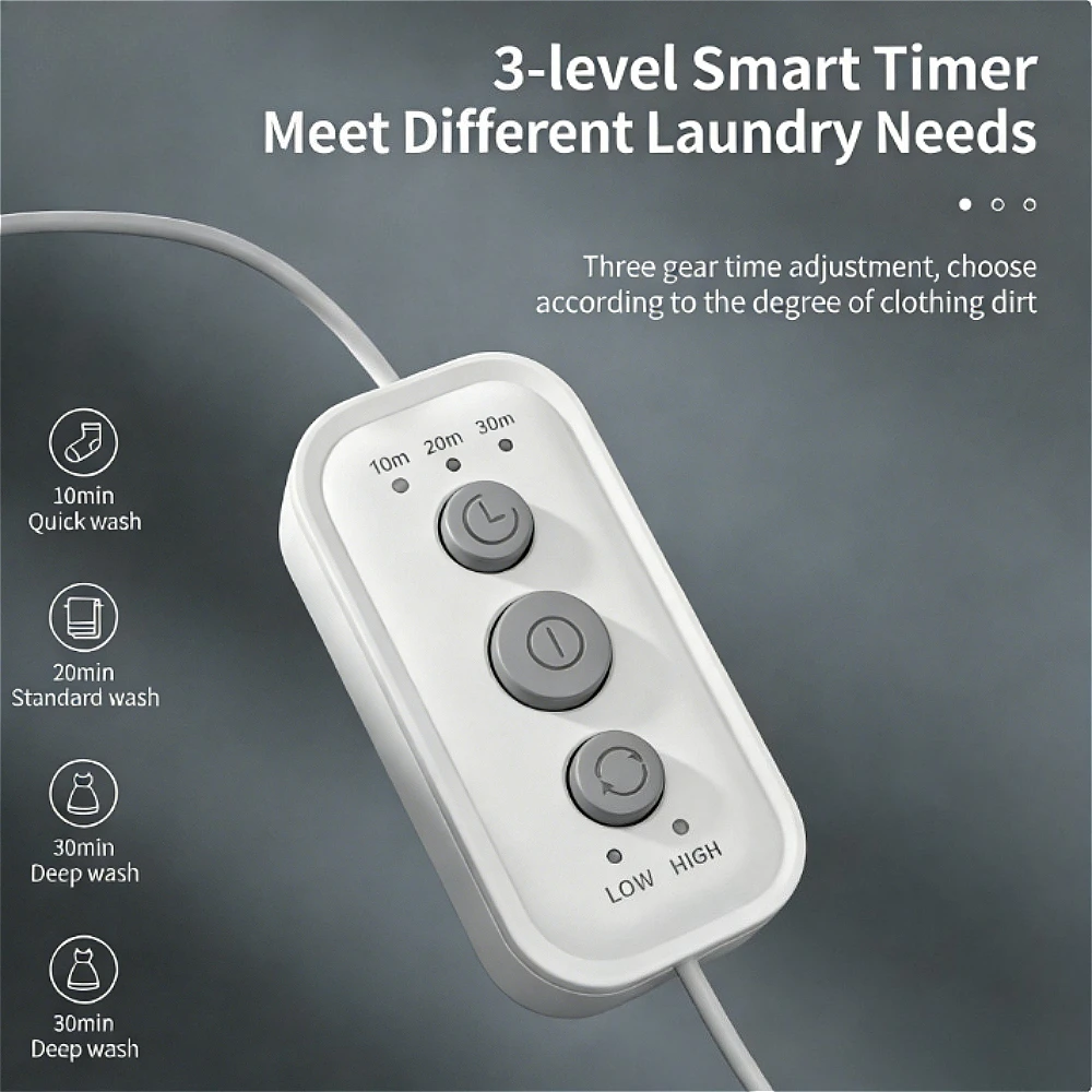 Mini Washing Machine Portable USB Spin Turbine Travel Remote Control 4