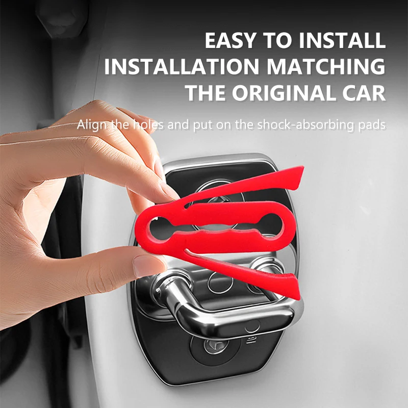 Car Door Lock Shock Pad 4pcs Silicone Auto Door Lock Protection Cover Force Release Arm Design for Car Truck Latch