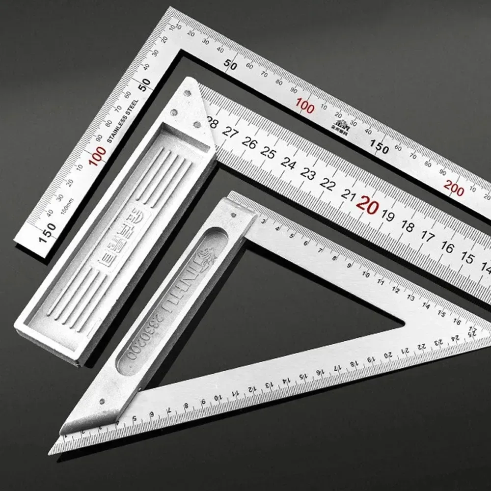 90 Turning Ruler Aluminum Alloy Square Ruler Right Angle Woodworking Steel Turning Measuring Tools Gauge