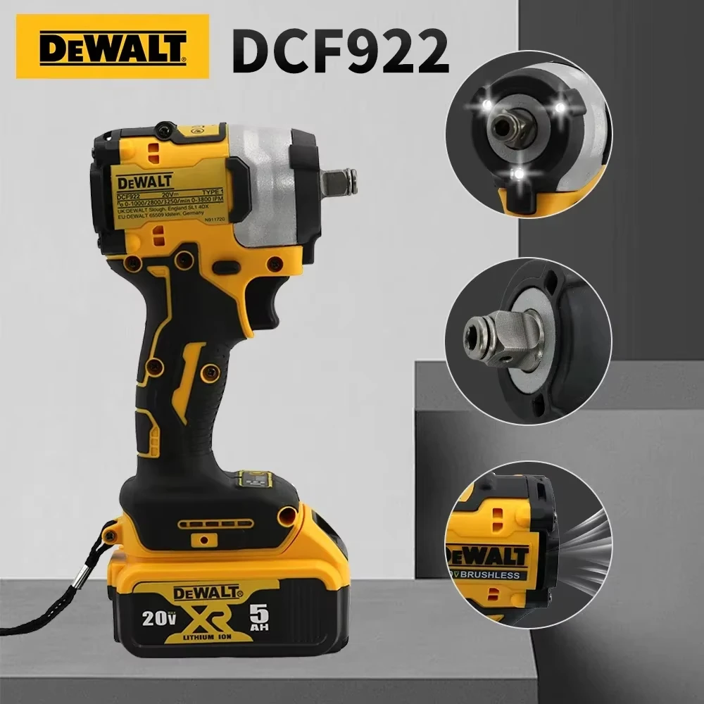 Dewalt DCF922 Brushless Impact Wrench 610N.m Cordless Driver Large torque Variable Speed Electric Wrench 20V Rechargeable Tools 2
