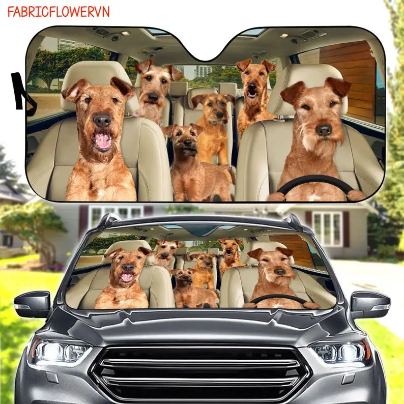 

Irish Terrier Car Sunshade, Irish Terrier Car Decoration, Dog Windshield, Dog Lovers Gift, Dog Car Sunshade, Gift For Mom, Gift