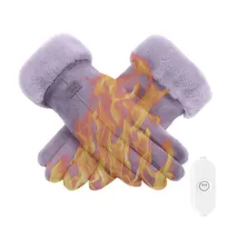 Rechargeable Heated Gloves Soft Outdoor Gloves Electric Heated Gloves Warm USB Heating Gloves Touchscreen Winter Supplies For