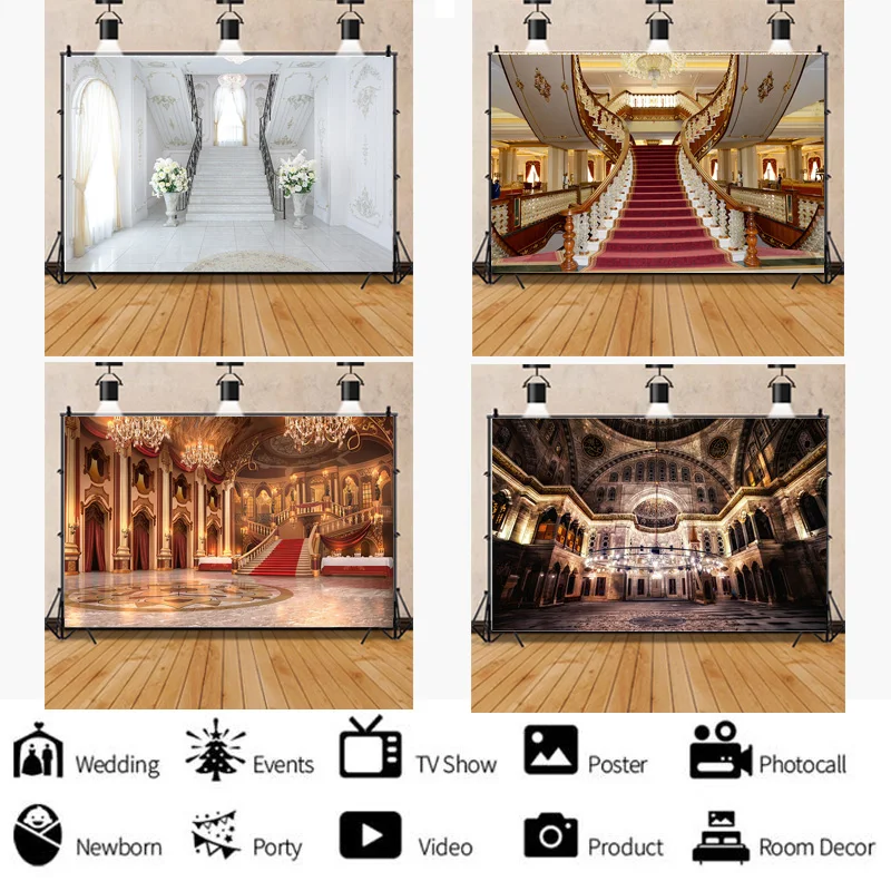 

SHUOZHIKE Palace European Style Retro Classicial Photography Backdrops Props Art Castle Architecture Studio Background ZS-10