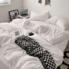 100% Cotton Pink Bedding Set Nordic Chic Duvet Cover Flat Sheet Pillowcase Soft Comforter Cover Bed Linen Boy Girl Home Textiles 5