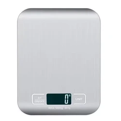 Sleek Stainless Steel Digital Kitchen Scale with LED Display for Precise Food and Ingredient Weighing (Kitchen Scale)