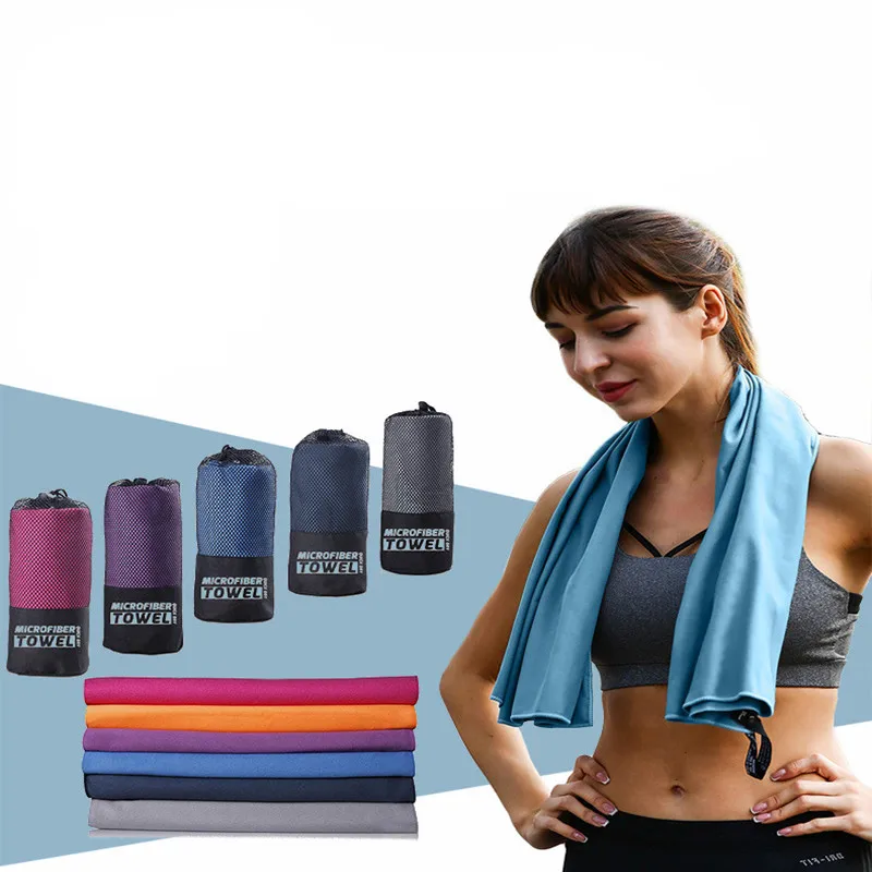 Description Picture 4 of itemThicken quick-dry sports towel multi-functional travel swimming yoga towel blue ultra-soft ultra-light absorbent towel