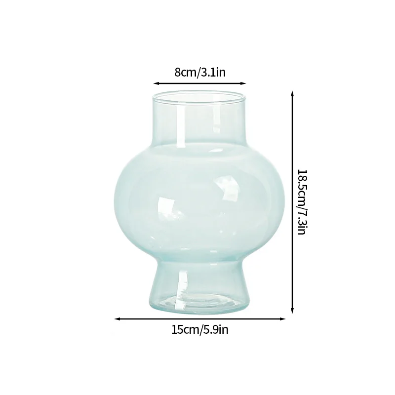 مزهرية زجاجية عتيقة لترتيب الزهور ، طراز إنز ، فاخ...