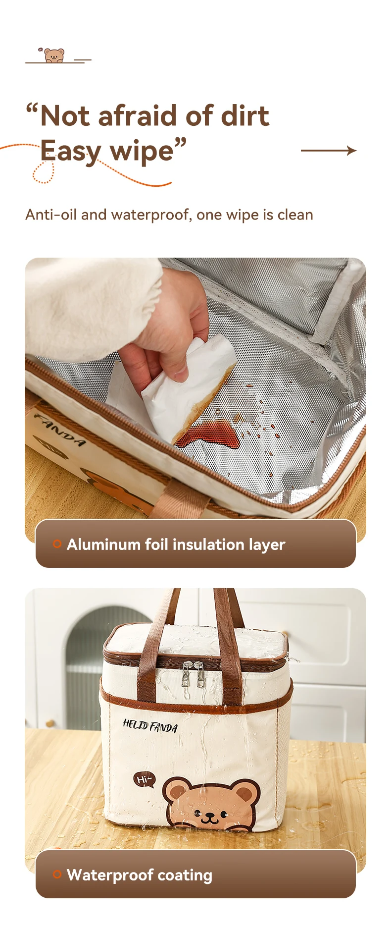 WORTHBUY Cute Thermal Lunch Box Bag Student Portable Large Capacity Insulated Lunch Bag Waterproof Reusable Picnic Cooler Bag_voghion.com